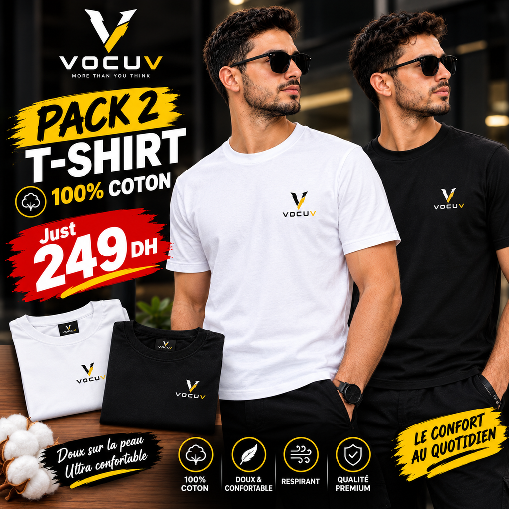 Pack 2 T-Shirt 100% coton- Vocuv
