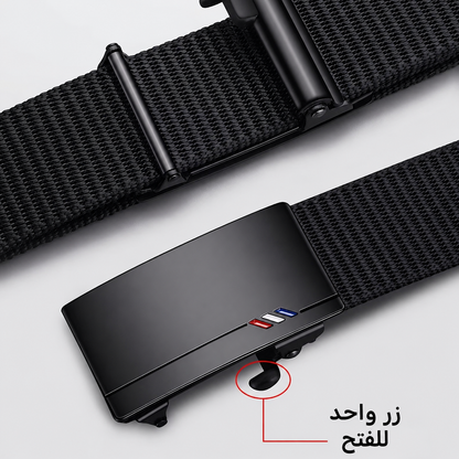 حزام  أنيق و فاخر بإبزيم أوتوماتيكي أسود مطفي