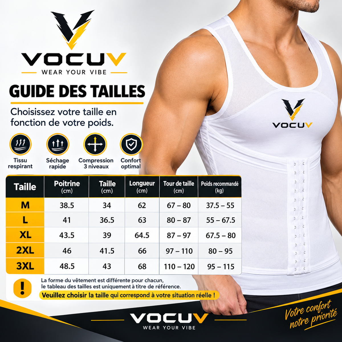Promo -25% 🔥 Débardeur de Compression Premium – Ajustable à 3 Niveaux de Compression